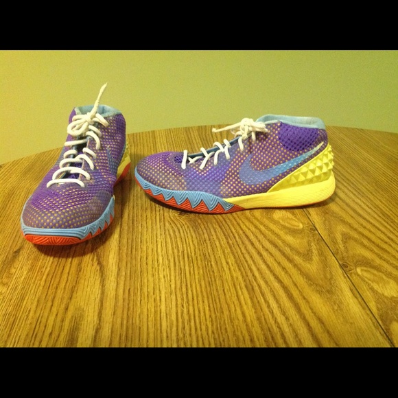 kyrie irving shoes purple and yellow